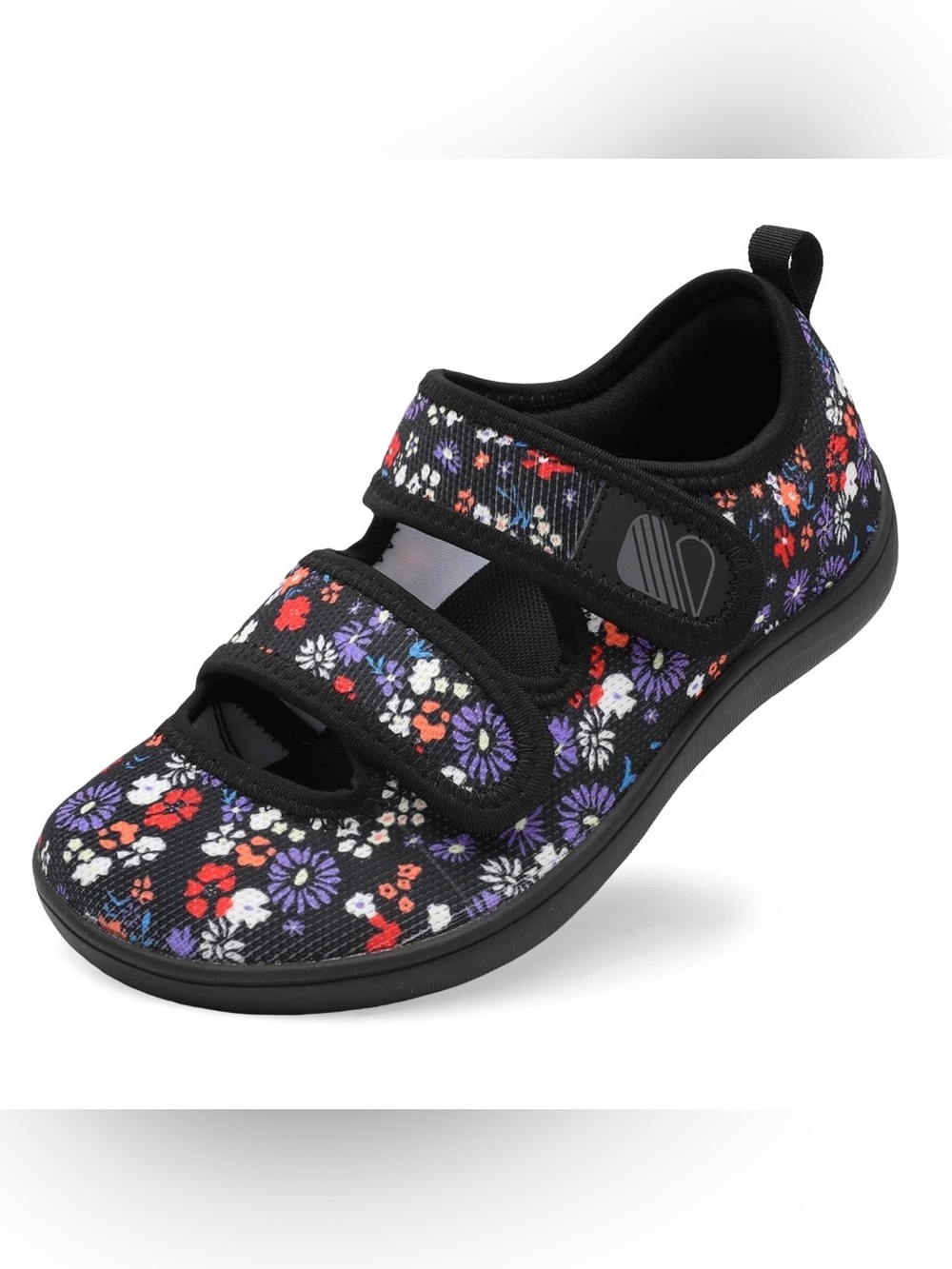 NWOT Women’s 9 (39) Floral Black Mary Jane Sandal withVelcro Straps